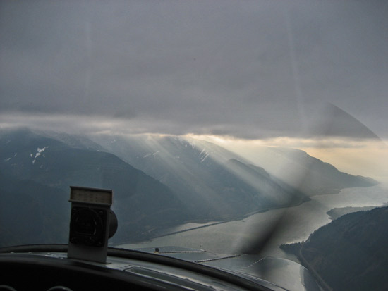 Sun shining through clouds 